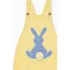 Lemon Crispa Cotton Bunny Baby Knitted Dungarees - Rompers - 3