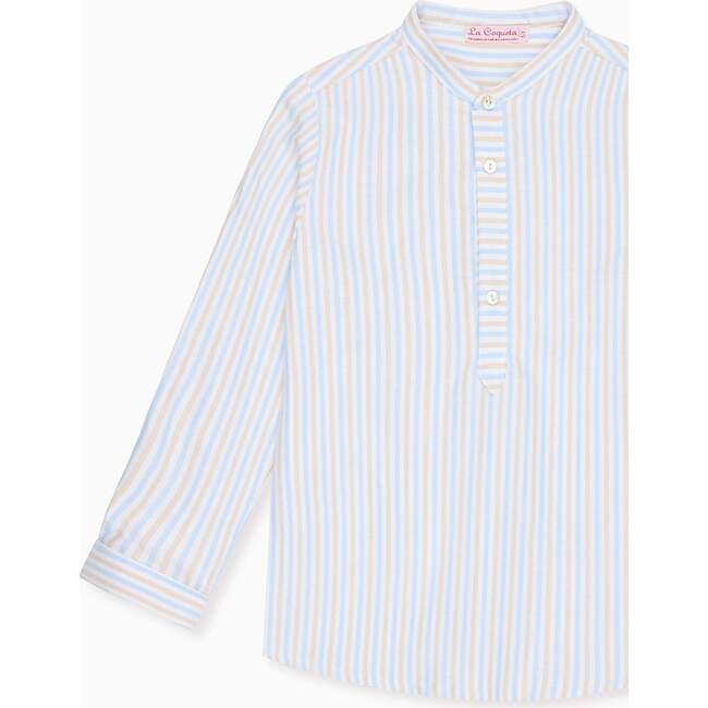 Caramel Stripe Jazmin Long Sleeve Boy Shirt