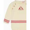 Red Stripe Ancla Cotton Baby Knitted Set - Mixed Apparel Set - 3