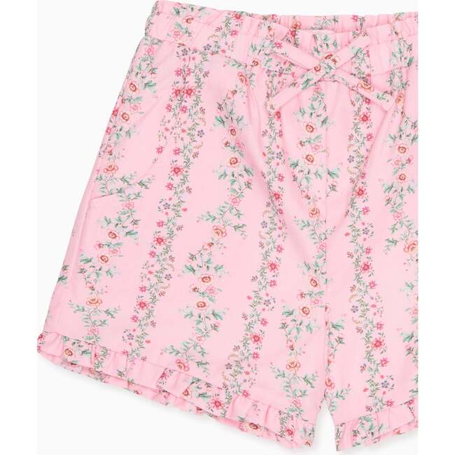 Pink Garland Flores Cotton Girl Shorts