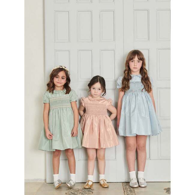 Sage Verity Silk Ceremony Girl Hand-Smocked Dress - Dresses - 5