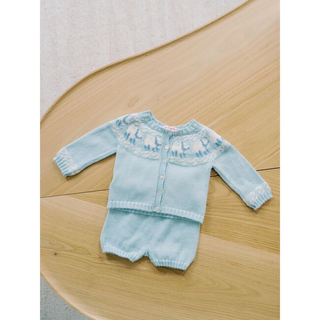 Light Blue Cordero Cotton Baby Knitted Set