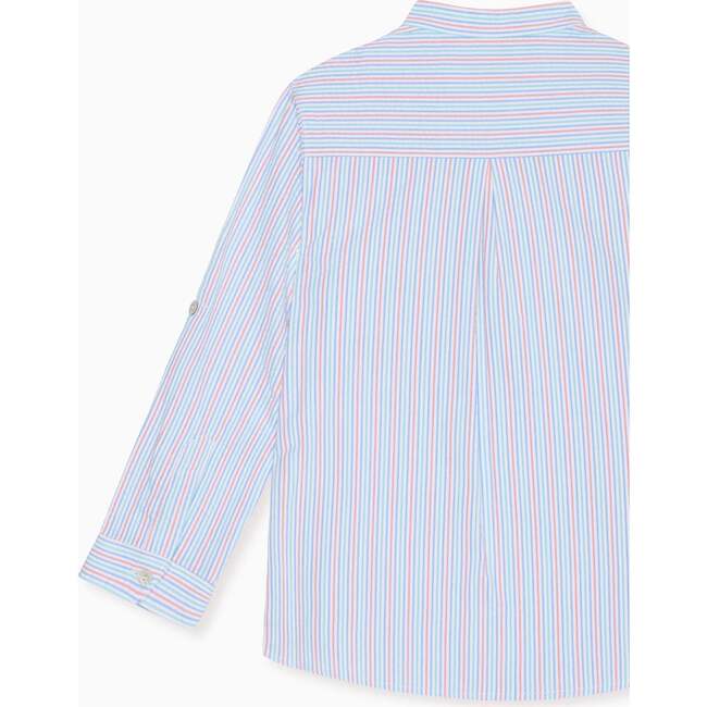 Coral Stripe Mateo Long Sleeve Boy Shirt