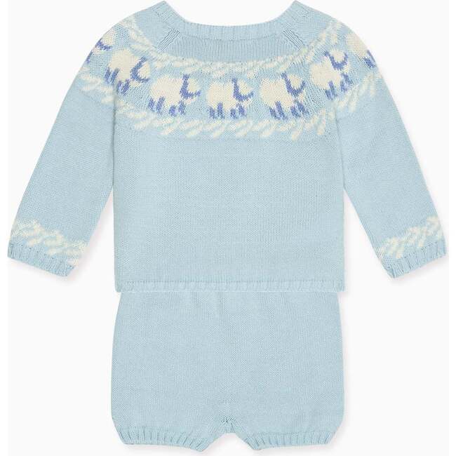 Light Blue Cordero Cotton Baby Knitted Set - Mixed Apparel Set - 4