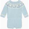 Light Blue Cordero Cotton Baby Knitted Set - Mixed Apparel Set - 4