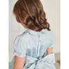 Light Blue Eva Silk Ceremony Girl Hand-Smocked Dress - Dresses - 5