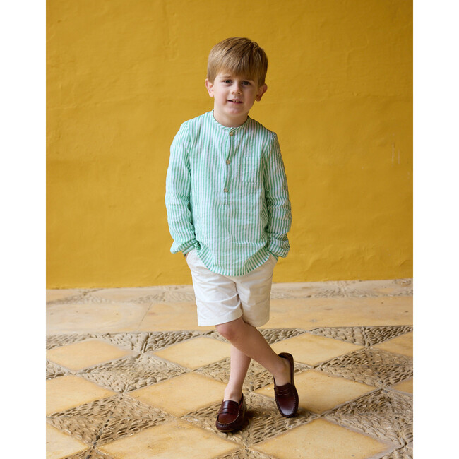 Victor Shirt Mint Stripe