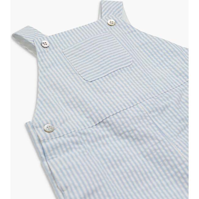 Marin Dungaree Blue Seersucker - Rompers - 4