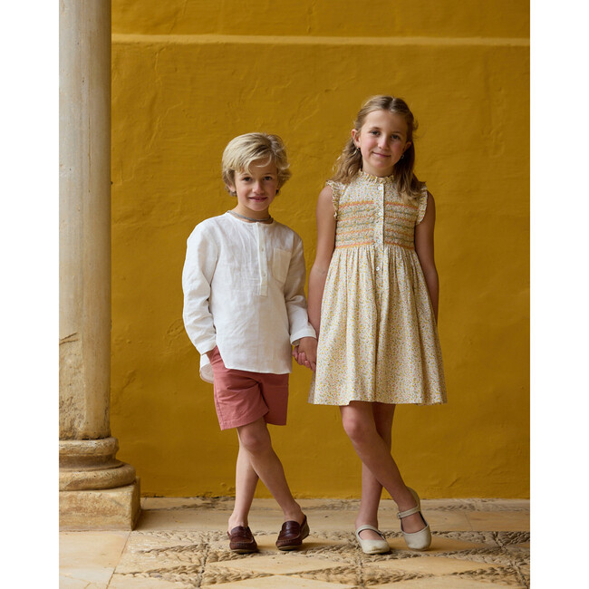 Hydrangea Dress Yellow Green Floral