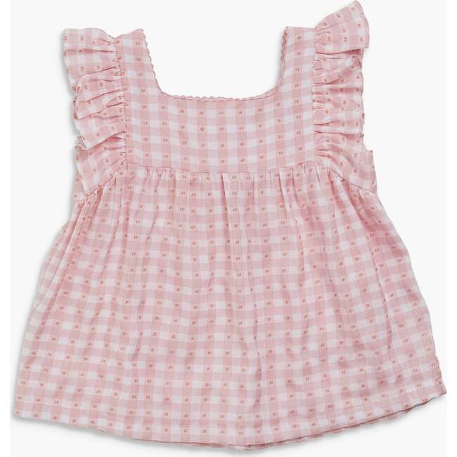 Clelia Top Pink Vichy Plumetis