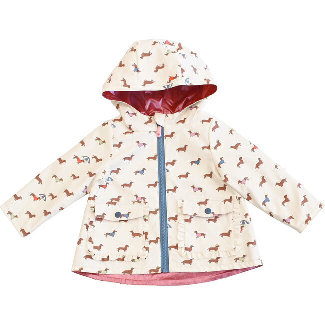 Girls Rafa Reversible Raincoat - Rainy Day Dachshunds Rainy Day Dachshunds