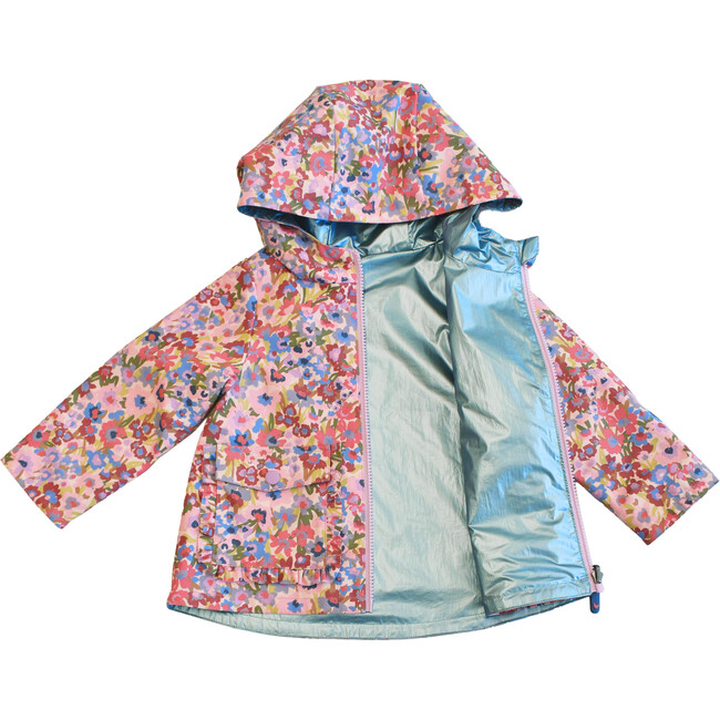 Girls Rafa Reversible Raincoat - Burgundy Sketched Floral Burgundy Sketched Floral
