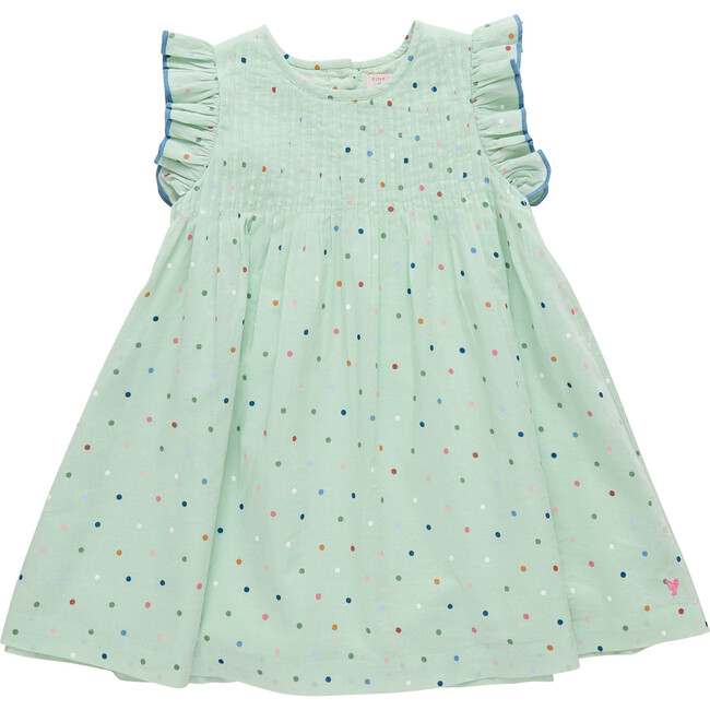 Girls Jaipur Dress - Pastel Green Polka Dot Pastel Green Polka Dot