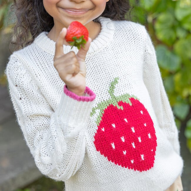 Girls Haven Sweater - Cream Strawberry Cream Strawberry - Sweaters - 3