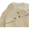 Girls Ramie Crop Trench - Strawberry Embroidery Strawberry Embroidery - Coats - 2