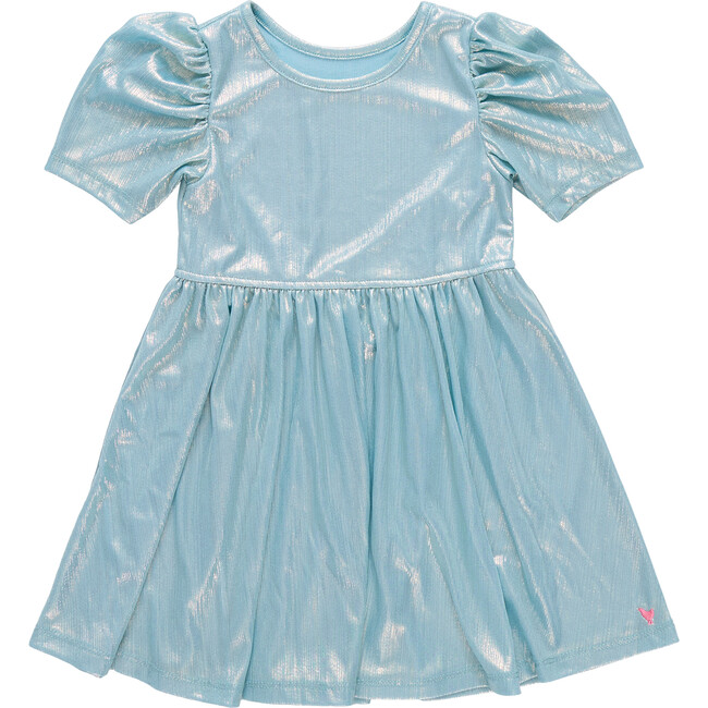 Girls Lame Laurie Dress - Ice Blue Ice Blue Lame