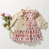 Girls Ramie Crop Trench - Strawberry Embroidery Strawberry Embroidery - Coats - 3