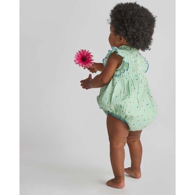 Baby Girls Jaipur Bubble- Pastel Green Polka Dot Pastel Green Polka Dot - Rompers - 3