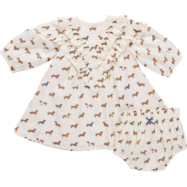 Baby Girls Everly Dress Set - Dachsunds In Sweaters Dachshunds in Sweaters