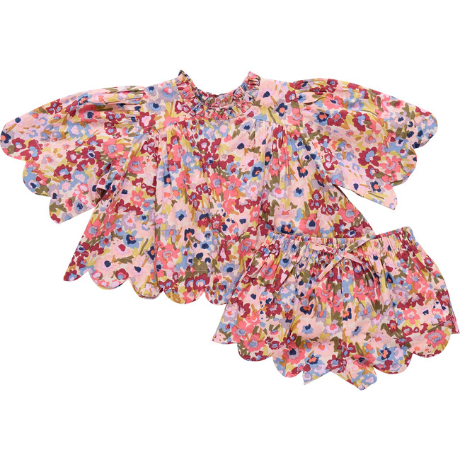 Baby Girls Scallop Misha 2-Piece Set - Burgundy Sketched Floral Burgundy Sketched Floral