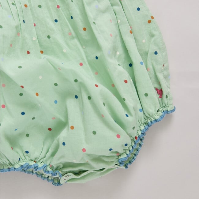 Baby Girls Jaipur Bubble- Pastel Green Polka Dot Pastel Green Polka Dot - Rompers - 4