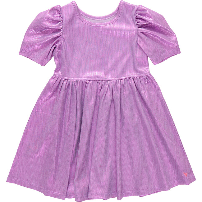 Girls Lame Laurie Dress - Lavender Lavender Lame
