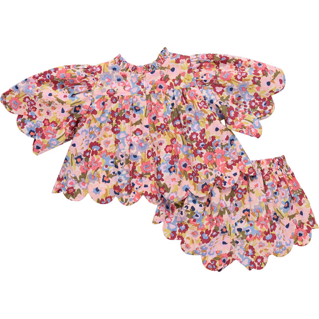 Baby Girls Scallop Misha 2-Piece Set - Burgundy Sketched Floral Burgundy Sketched Floral - Mixed Apparel Set - 3