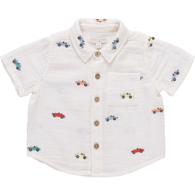 Multi Boys Jack Shirt - Vintage Car Embroidery Vintage Car Embroidery