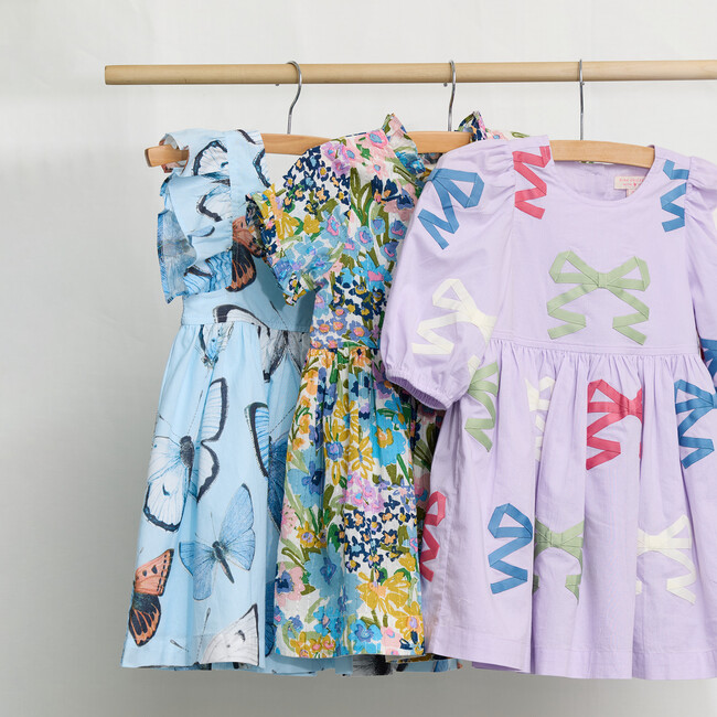 Girls Brooke Dress - Lavender Multi Bow Applique Lavender Multi Bow Applique - Dresses - 3