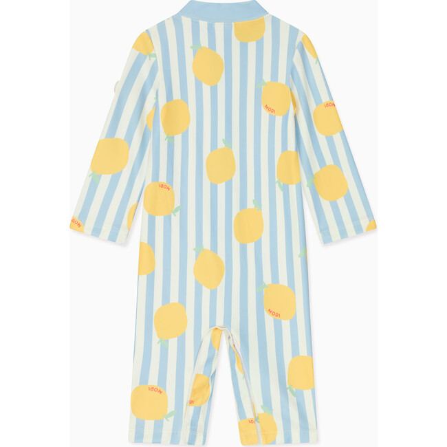 Lemon and Blue Stripe Sun Safe Swim Suit