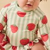Strawberry and Green Stripe Frill Long Sleeve Swimsuit - One Pieces - 4 - thumbnail