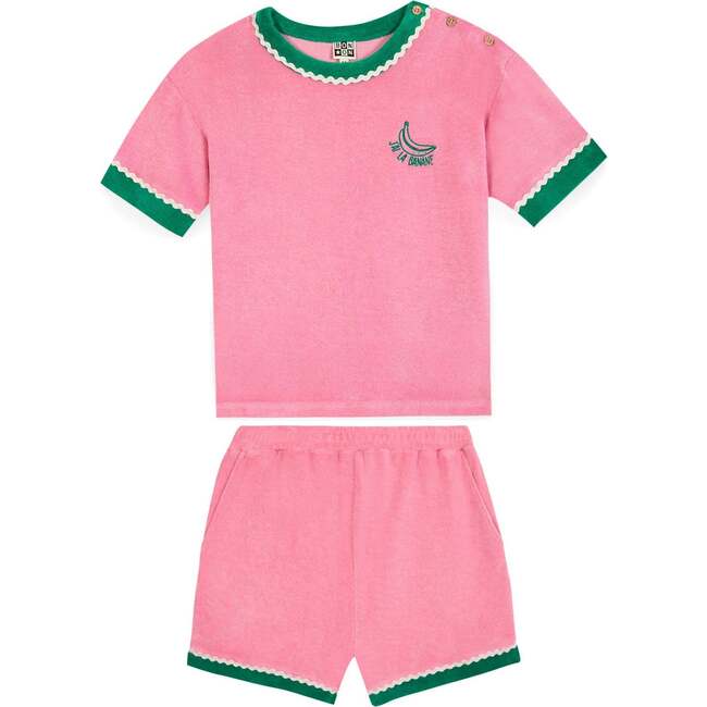 BONTON Livia Terry Shorts Set, Rose Fiesta