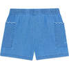 BONTON Clovis Frill Pocket Shorts, Chambray - Shorts - 1 - thumbnail