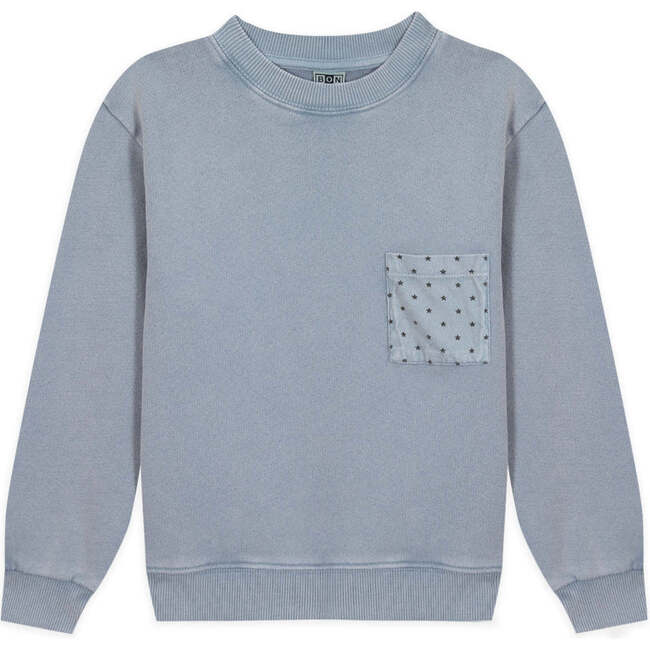 BONTON Narciss Star Pocket Sweatshirt, Bleu Bebe