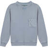BONTON Narciss Star Pocket Sweatshirt, Bleu Bebe - Sweatshirts - 1 - thumbnail