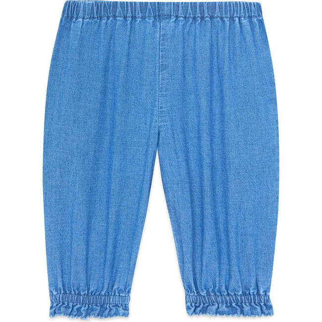 BONTON Noodle Frill Baby Pants, Chambray