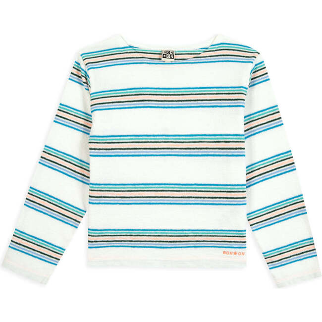 BONTON Rainbow Stripe T-Shirt, Ecru Bonton