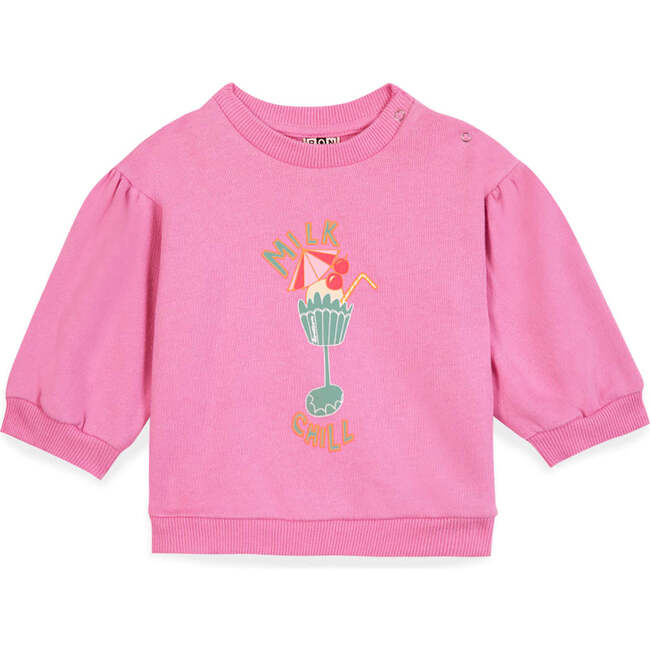 BONTON Chilled Milk Baby Sweatshirt, Rose Fiesta