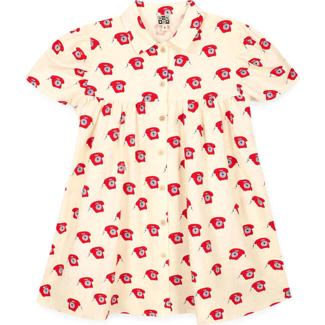 BONTON Lulu Retro Phone Dress, Red