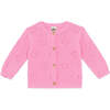 BONTON Lilet Coeur Baby Cardigan, Rose Fiesta - Cardigans - 1 - thumbnail