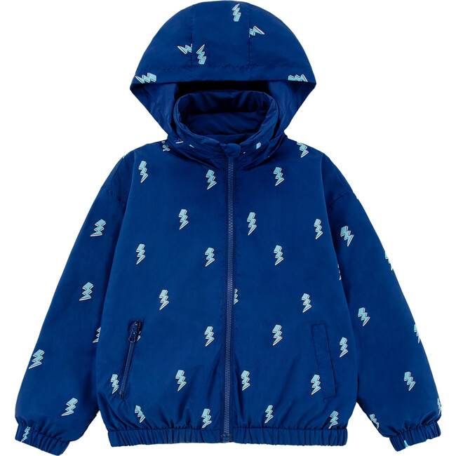 Max Reversible Rain Jacket Windbreaker, Blue Lightning