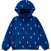 Max Reversible Rain Jacket Windbreaker, Blue Lightning - Raincoats - 1 - thumbnail