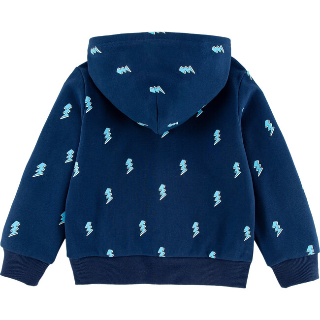 Soft Fleece Zip-up Hoodie, Blue Lightning