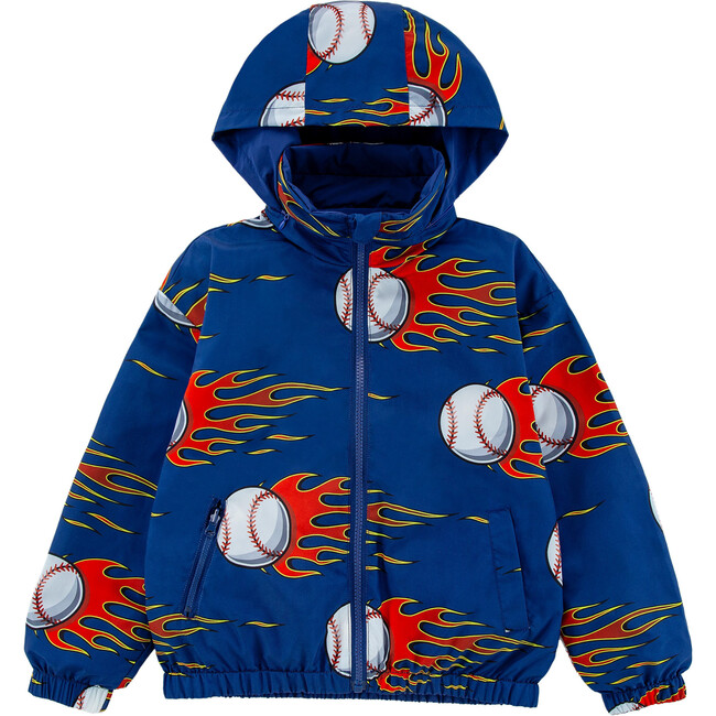 Max Reversible Rain Jacket Windbreaker, Baseball Fire