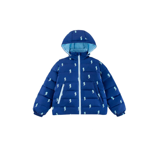 Tanner Reversible Detachable Light Puffer/Vest, Lightning Bolts