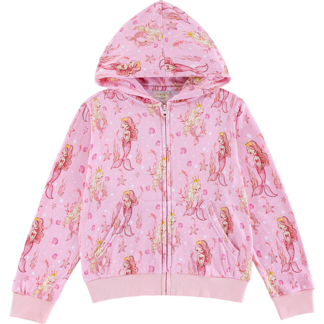 Soft Fleece Zip-up Hoodie, Mermaid