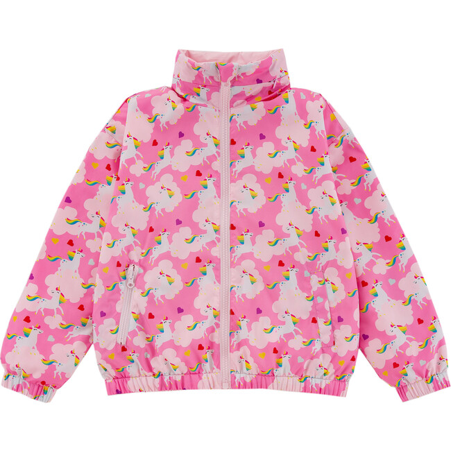 Max Reversible Rain Jacket Windbreaker, Dancing Unicorn - Raincoats - 3
