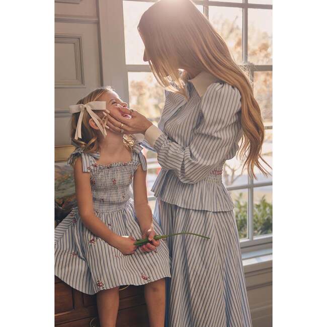 Bluebell Top in Blue & White Stripes