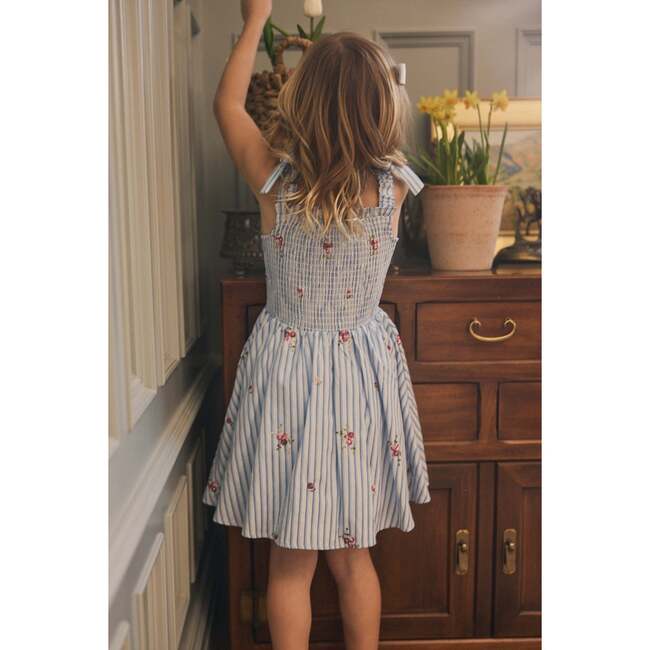 Mini Bluebell Dress in Blue & White Stripes - Dresses - 3