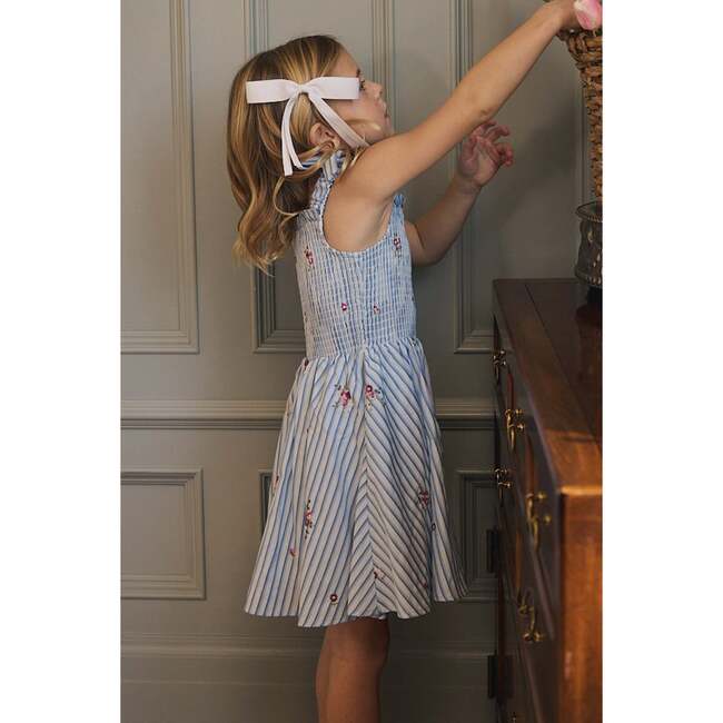 Mini Bluebell Dress in Blue & White Stripes - Dresses - 4